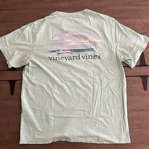 Discontinued Men’s Vineyard Vines T-Shirt. Shirt is teal/aquamarine.